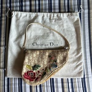 Dior floral saddle bag